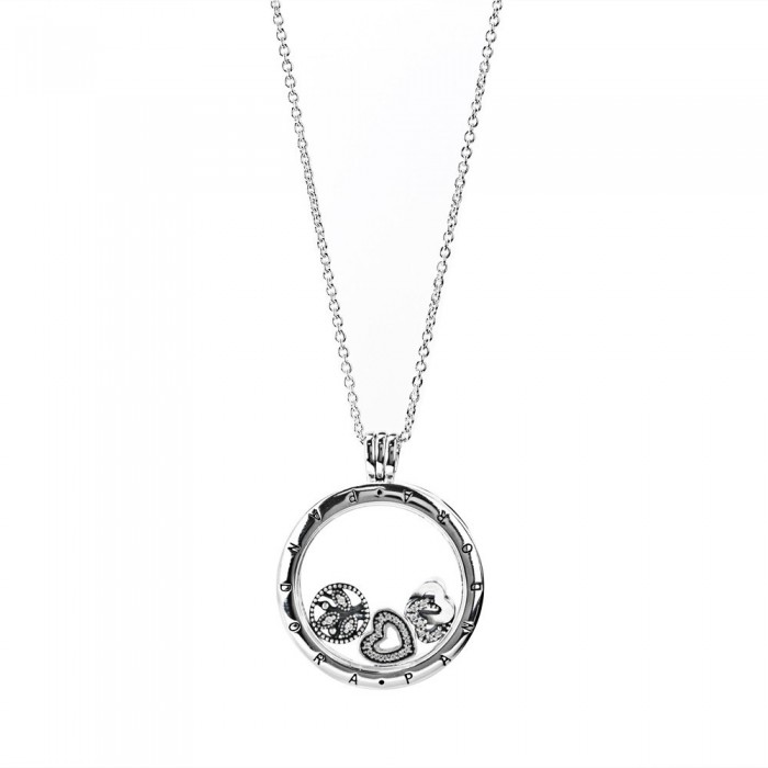 Pandora Necklace Silver Petite Memories Large Family Family Locket Jewelry