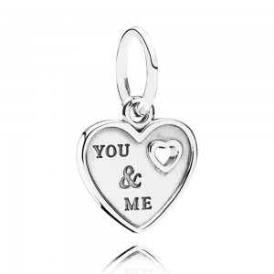 Pandora Necklace You And Me' Heart Dropper Love Pendant Jewelry