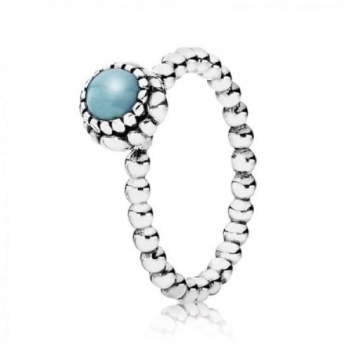 Pandora Ring Beaded December Turquoise Birthstone Birthstone Jewelry