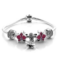 Pandora Bracelet Elegant Orchid Floral Complete Jewelry Pandora Bracelet Elegant Orchid Floral Complete Jewelry