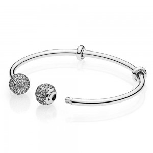 Pandora Bracelet Open Bangle Cubic Zirconia Jewelry