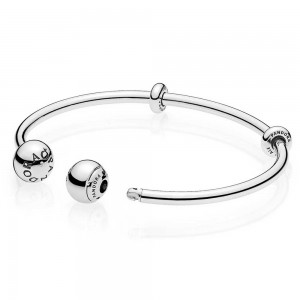 Pandora Bracelet Sleek Open Logo Bangle Jewelry