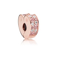 Pandora Charm Arcs Love Clip RoseLight Pink RosePink Crystals Clear CZ Jewelry Pandora Charm Arcs Love Clip RoseLight Pink RosePink Crystals Clear CZ Jewelry