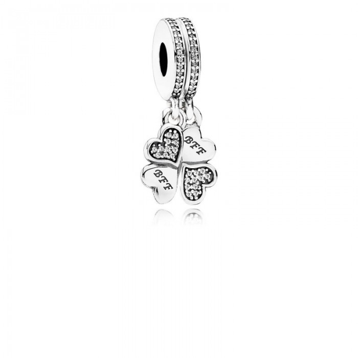 Pandora Charm Best Friends Forever Dangle Clear CZ Jewelry