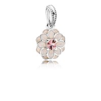 Pandora Charm Blooming Dahlia Dangle Cream Enamel Blush Pink Crystal Jewelry Pandora Charm Blooming Dahlia Dangle Cream Enamel Blush Pink Crystal Jewelry