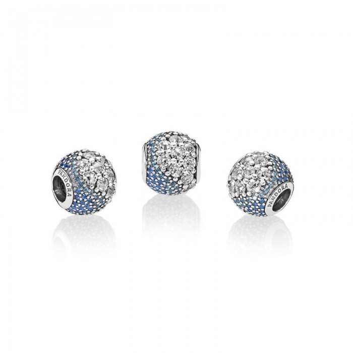 Pandora Charm Blue Enchanted Pave Blue Clear CZ Jewelry For Cheap