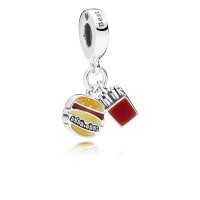 Pandora Charm Burger Fries Dangle Red Golden Yellow Enamel Jewelry Pandora Charm Burger Fries Dangle Red Golden Yellow Enamel Jewelry