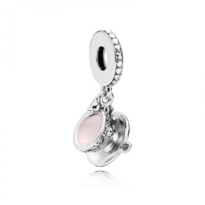 Pandora Charm Enchanted Tea Cup Dangle Pale Pink Enamel Jewelry
