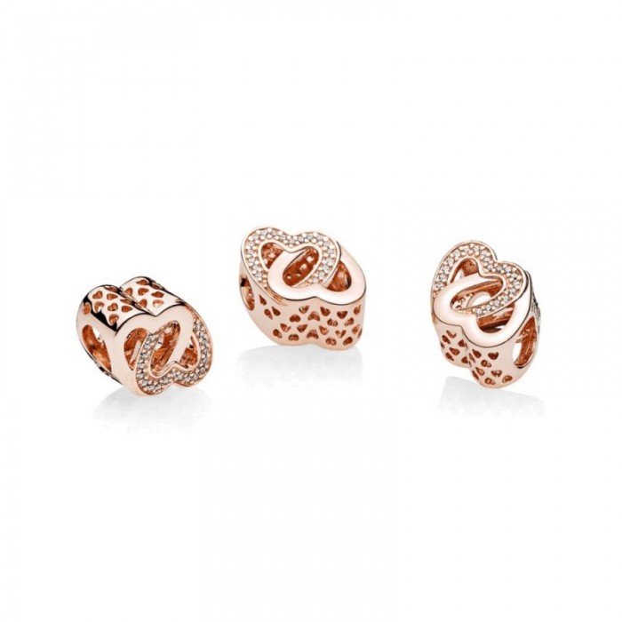 Pandora Charm Entwined Love Rose Clear CZ Jewelry Discount