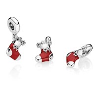 Pandora Charm Festive Stocking Dangle Berry Red Enamel Jewelry Pandora Charm Festive Stocking Dangle Berry Red Enamel Jewelry