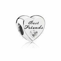 Pandora Charm Friendship Heart Clear CZ Jewelry Pandora Charm Friendship Heart Clear CZ Jewelry