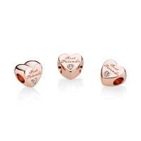 Pandora Charm Friendship Heart Rose Clear CZ Jewelry Pandora Charm Friendship Heart Rose Clear CZ Jewelry