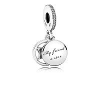 Pandora Charm Friendship Star Dangle Silver Enamel Clear CZ Jewelry Pandora Charm Friendship Star Dangle Silver Enamel Clear CZ Jewelry