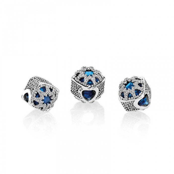 Pandora Charm Glacial Beauty Swiss Blue Crystals Clear CZ Jewelry
