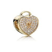 Pandora Charm Heart Lock Clear CZ 14K Gold Jewelry Pandora Charm Heart Lock Clear CZ 14K Gold Jewelry