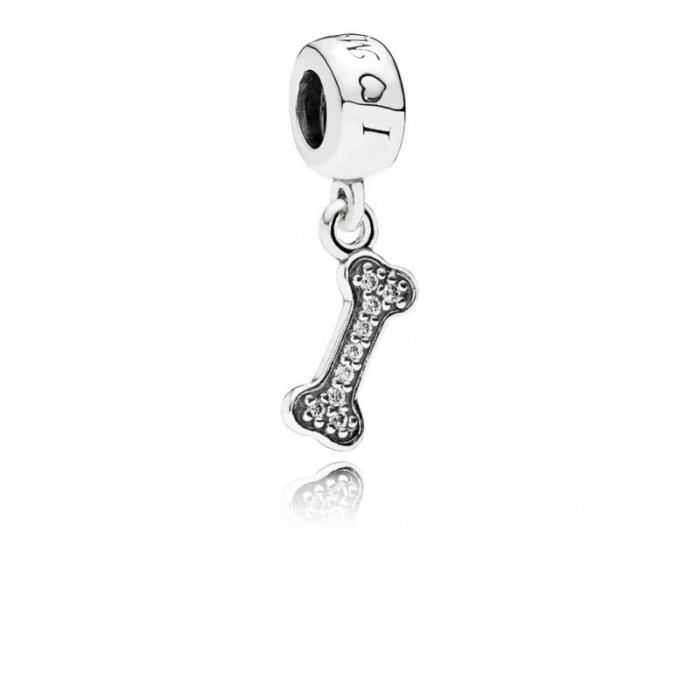 Pandora Charm I Love My Dog Dangle Clear CZ Jewelry