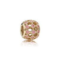 Pandora Charm In the Spotlight Openwork 14K Gold Fancy Pink CZ Jewelry Pandora Charm In the Spotlight Openwork 14K Gold Fancy Pink CZ Jewelry
