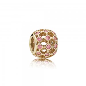 Pandora Charm In the Spotlight Openwork 14K Gold Fancy Pink CZ Jewelry