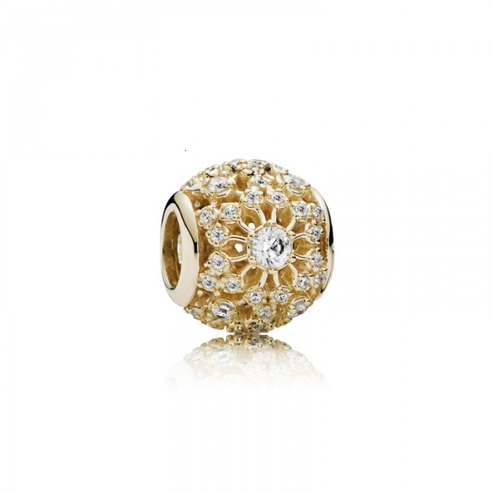 Pandora Charm Inner Radiance Clear CZ 14K Gold Jewelry