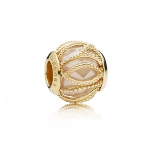 Pandora Charm Intertwining Radiance Shine Golden Colored CZ Jewelry