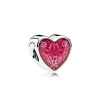 Pandora Charm Latin Love Heart Transparent Cerise Enamel Jewelry Pandora Charm Latin Love Heart Transparent Cerise Enamel Jewelry