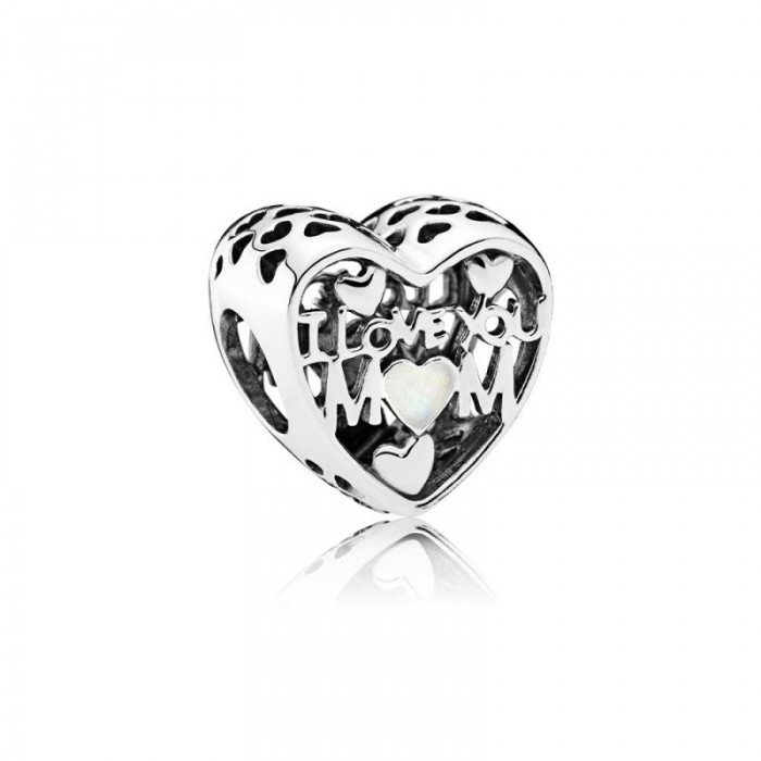 Pandora Charm Love for Mother Silver Enamel Jewelry