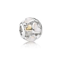 Pandora Charm Luminous Hearts Mother Pearl 14K Gold Jewelry Pandora Charm Luminous Hearts Mother Pearl 14K Gold Jewelry
