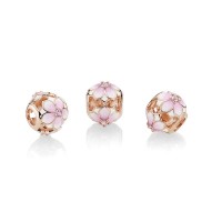 Pandora Charm Magnolia Bloom Rose Blush Pink Crystal and Mixed Enamel Jewelry Pandora Charm Magnolia Bloom Rose Blush Pink Crystal and Mixed Enamel Jewelry