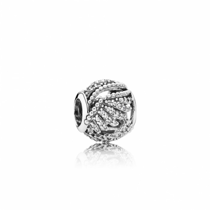 Pandora Charm Majestic Feathers Clear CZ Jewelry