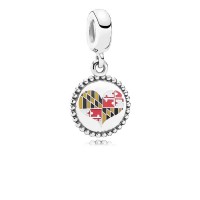 Pandora Charm Maryland Flag Heart Dangle Mixed Enamel Jewelry Pandora Charm Maryland Flag Heart Dangle Mixed Enamel Jewelry