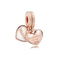 Pandora Charm Mother Daughter Hearts Dangle Rose Silver Enamel Clear CZ Jewelry Pandora Charm Mother Daughter Hearts Dangle Rose Silver Enamel Clear CZ Jewelry