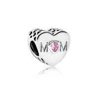Pandora Charm Mother Heart Pink CZ Jewelry