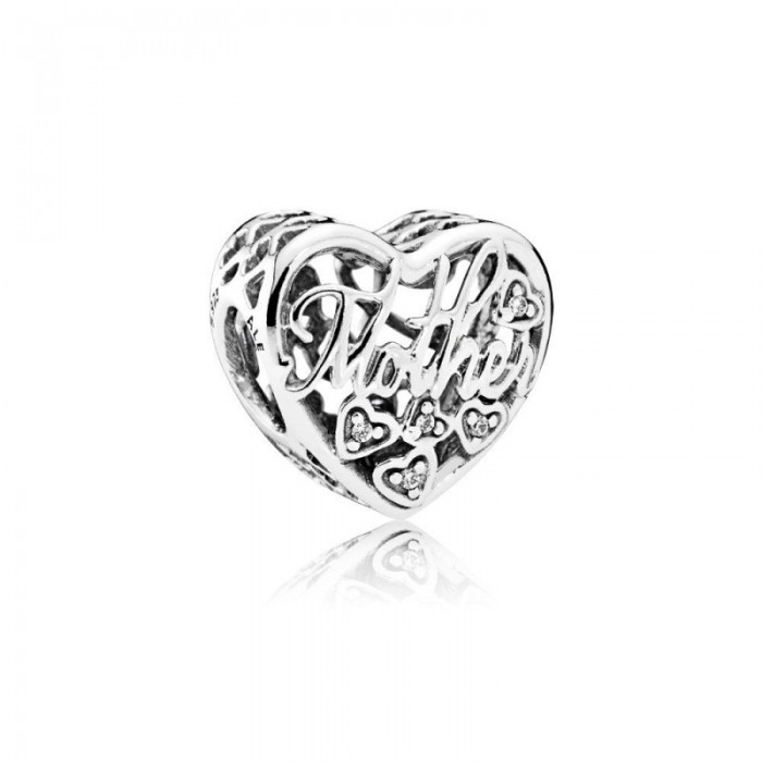 Pandora Charm Mother Son Bond Clear CZ Jewelry
