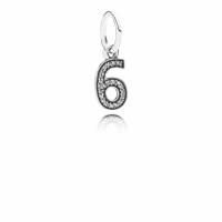 Pandora Charm Number 6 Dangle Clear CZ Jewelry Pandora Charm Number 6 Dangle Clear CZ Jewelry