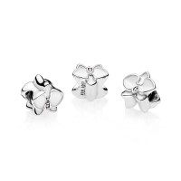 Pandora Charm Orchid White Enamel Orchid CZ Jewelry Pandora Charm Orchid White Enamel Orchid CZ Jewelry