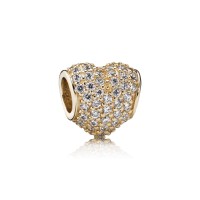 Pandora Charm Pave Heart Clear CZ 14K Gold Jewelry Pandora Charm Pave Heart Clear CZ 14K Gold Jewelry