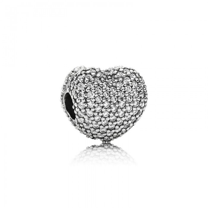 Pandora Charm Pave Open My Heart Clip Clear CZ Jewelry