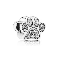 Pandora Charm Paw Prints Clear CZ Jewelry Pandora Charm Paw Prints Clear CZ Jewelry