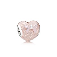 Pandora Charm Pink Bow Lace Heart Transparent Misty Rose S t Pink Enamel Jewelry Pandora Charm Pink Bow Lace Heart Transparent Misty Rose S t Pink Enamel Jewelry