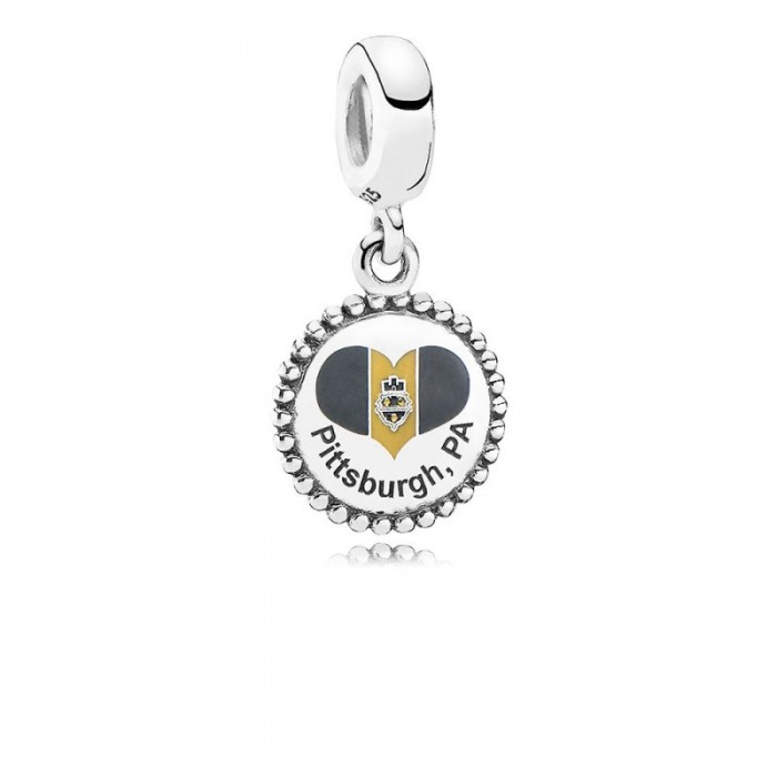Pandora Charm Pittsburgh Flag Dangle Mixed Enamel Jewelry