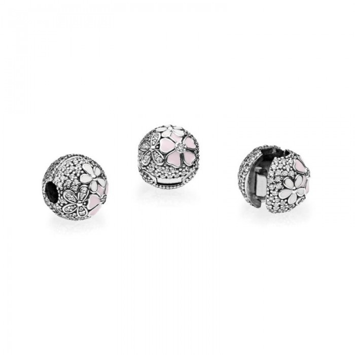 Pandora Charm Poetic Blooms Mixed Enamels Clear CZ Jewelry
