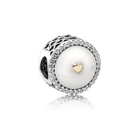 Pandora Charm Precious Heart Silver Enamel Clear CZ Jewelry Pandora Charm Precious Heart Silver Enamel Clear CZ Jewelry