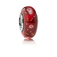 Pandora Charm Red Effervescence Murano Glass Clear CZ Jewelry Pandora Charm Red Effervescence Murano Glass Clear CZ Jewelry