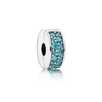 Pandora Charm Shining Elegance Clip Teal CZ Jewelry Pandora Charm Shining Elegance Clip Teal CZ Jewelry