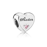 Pandora Charm Sister's Love Pink CZ Jewelry Pandora Charm Sister's Love Pink CZ Jewelry