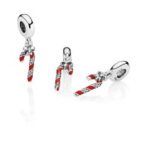 Pandora Charm Sparkling Candy Cane Dangle Berry Red Enamel Clear CZ Jewelry Pandora Charm Sparkling Candy Cane Dangle Berry Red Enamel Clear CZ Jewelry