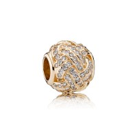 Pandora Charm Sparkling Love Knot 14K Gold Clear CZ Jewelry Pandora Charm Sparkling Love Knot 14K Gold Clear CZ Jewelry