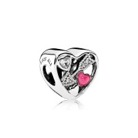 Pandora Charm Struck By Love Magenta Enamel Clear CZ Jewelry Pandora Charm Struck By Love Magenta Enamel Clear CZ Jewelry
