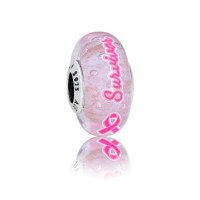 Pandora Charm Survivor Pink Murano Glass Pink Enamel Jewelry Pandora Charm Survivor Pink Murano Glass Pink Enamel Jewelry