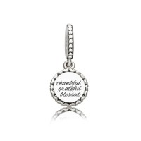 Pandora Charm Thankful Grateful Blessed Dangle Silver Enamel Jewelry Pandora Charm Thankful Grateful Blessed Dangle Silver Enamel Jewelry